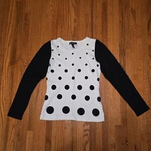 White and Black polka dot sweater